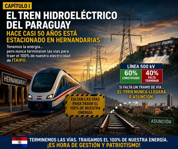 EL TREN HIDROELÉCTRICO DEL PARAGUAY HACE CASI 50 AÑOS ESTÁ ESTACIONADO EN HERNANDARIAS